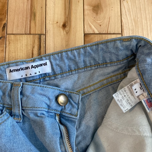 American Apparel Stretch Denim Pencil Jeans in Medium Stone Washed Indigo - Picture 4 of 5